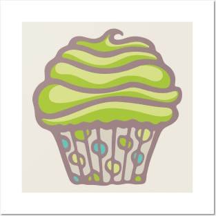 POLKA DOT CUPCAKE DREAMS Party Lime Green Buttercream Icing - UnBlink Studio by Jackie Tahara Posters and Art